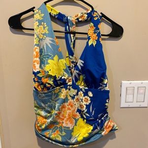 Guess silk floral halter top